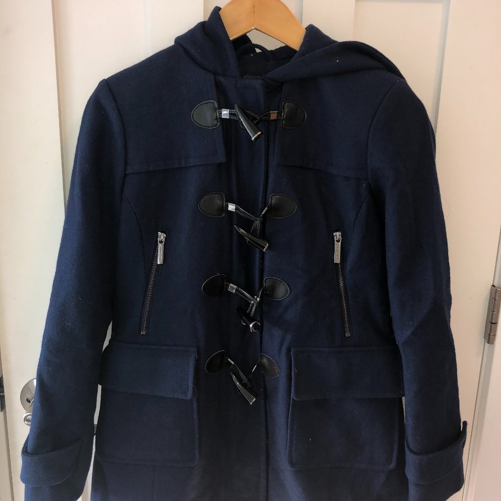 Michael Kors Navy Wool Pea Coat Jacket